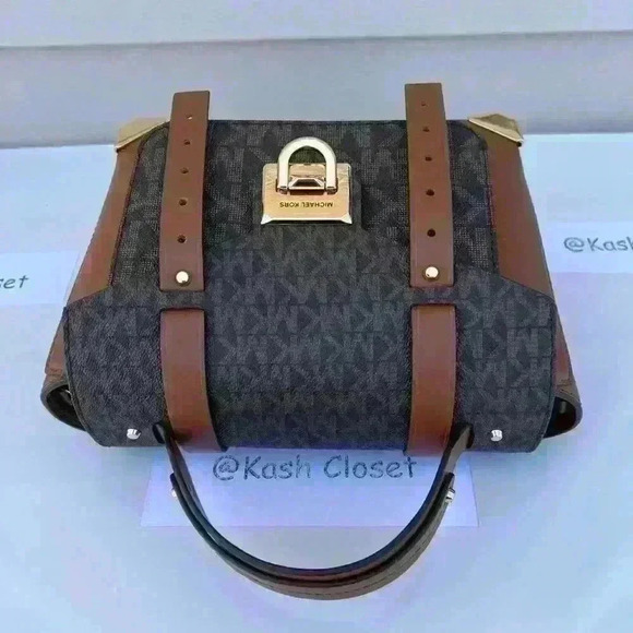 Michael Kors Manhattan Satchel Medium Leather Brown - Picture 5 of 11